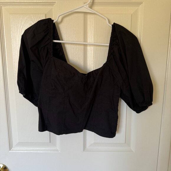 Crop Puff Sleeve Top - Picture 1 of 4